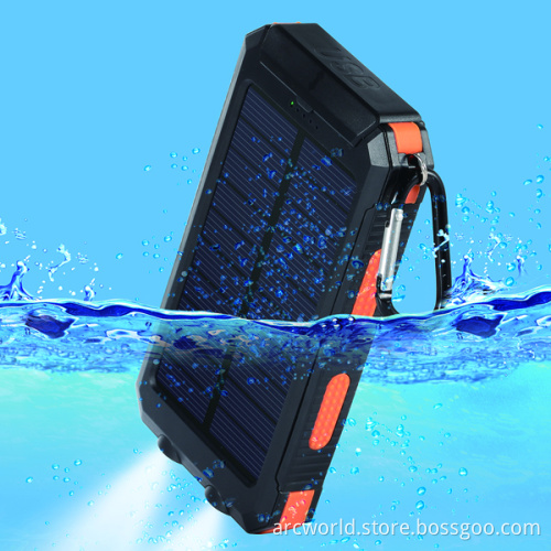 AWC719 8000mah Compass fully Waterproof solar dc 5.0v charger universal charger for mobile phone